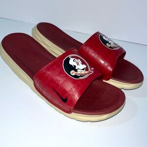 Nike Florida State University Logo Flip Flops Slides Sandals Men 9 Red